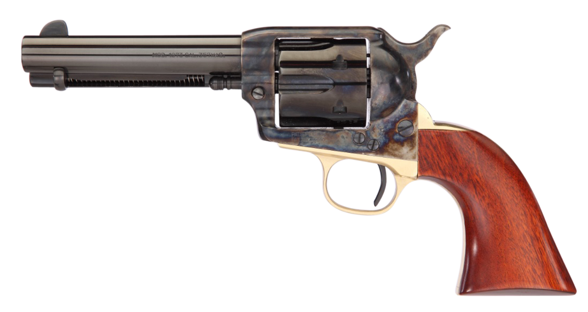 Taylors & Company 450DE 1873 Ranch Hand Deluxe 45 Colt (LC) 6rd 4.75" Blued Cylinder & Barrel Color Case Hardened Steel Frame Walnut Navy Size Grip (Taylor Tuned)