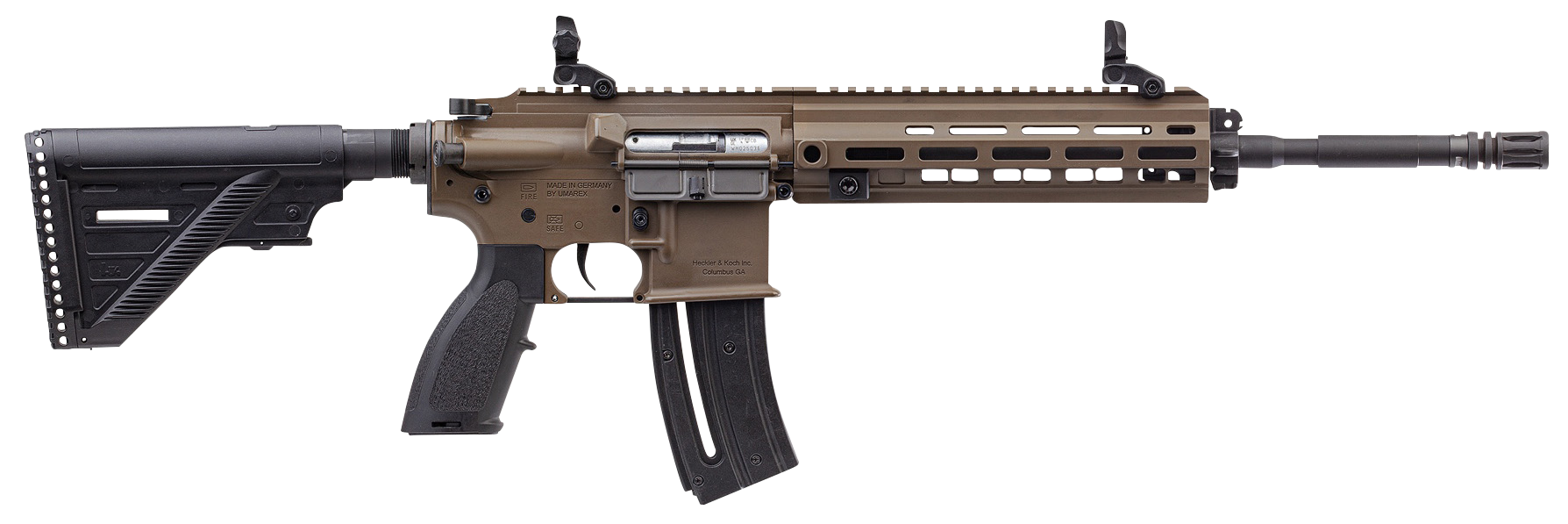 Heckler & Koch HK416 22 Long Rifle 16.1in 20+1 Flat Dark Earth Aluminum Receiver Retractable Stock
