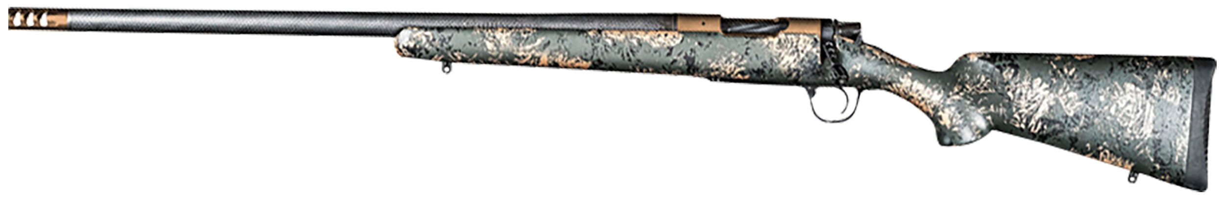 Christensen Arms 8010621400 Ridgeline FFT 300 PRC 3+1 22" Carbon Fiber/Threaded Barrel, Burnt Bronze Cerakote, Green with Black/Tan Accents Stock,