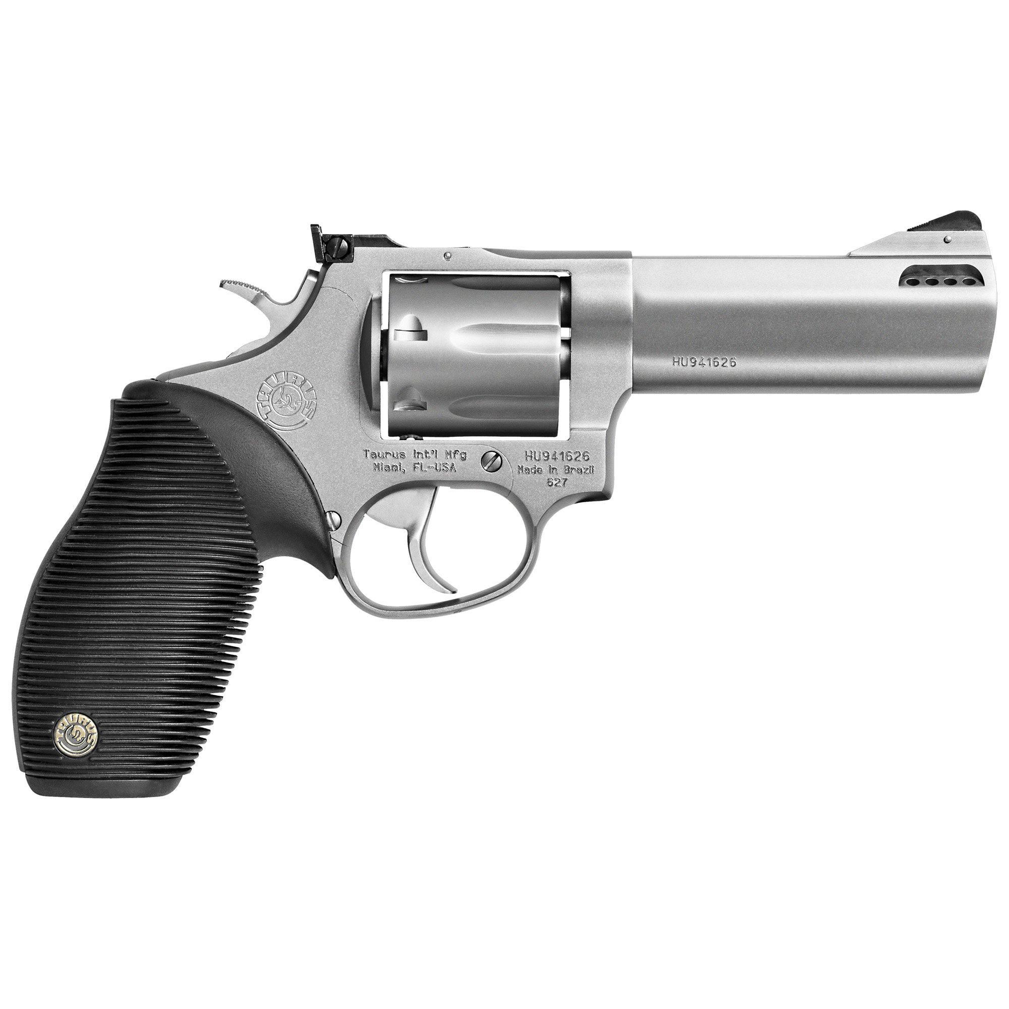 Taurus Tracker 627 Revolver - Stainless | 357 Mag / 38 Spl +P | 4" Barrel | 7rd | Rubber Grip