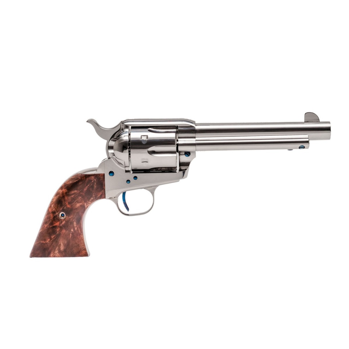Standard Manufacturing Single Action Revolver - Nickel Plated | .45 LC | 4.75" Barrel | 6rd | Walnut Grips