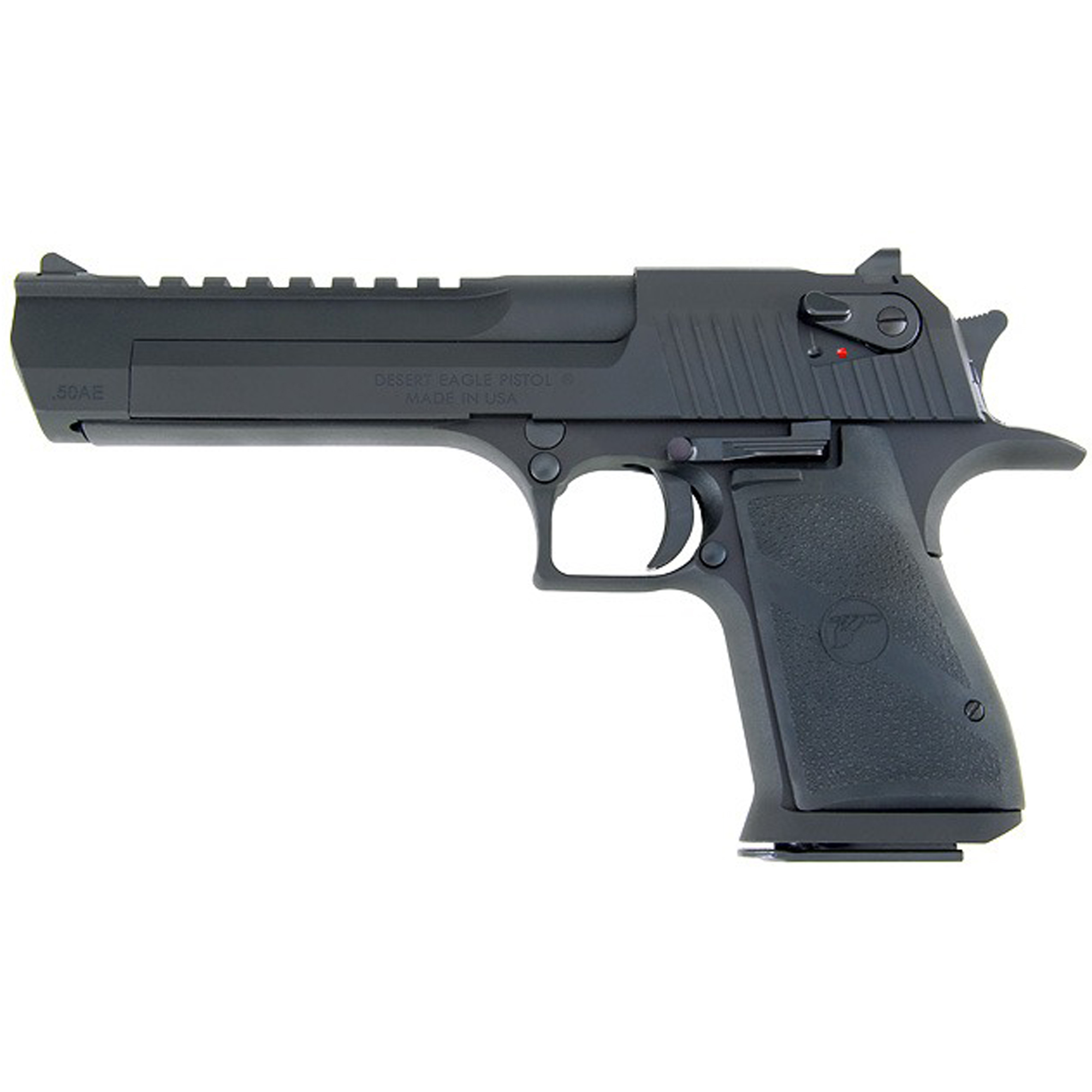 Magnum Research DE357 Desert Eagle Mark XIX 357 Mag Caliber with 6" Picatinny Rail Barrel, 9+1 Capacity, Overall  Black Finish Carbon Steel, Beavertail Frame, Serrated Slide &  Rubber Grip