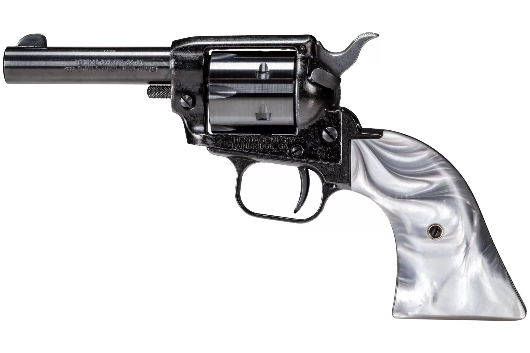 Heritage Manufacturing Barkeep 22 Long Rifle 3.6 inch 6 Round Black Gray Pearl Grips