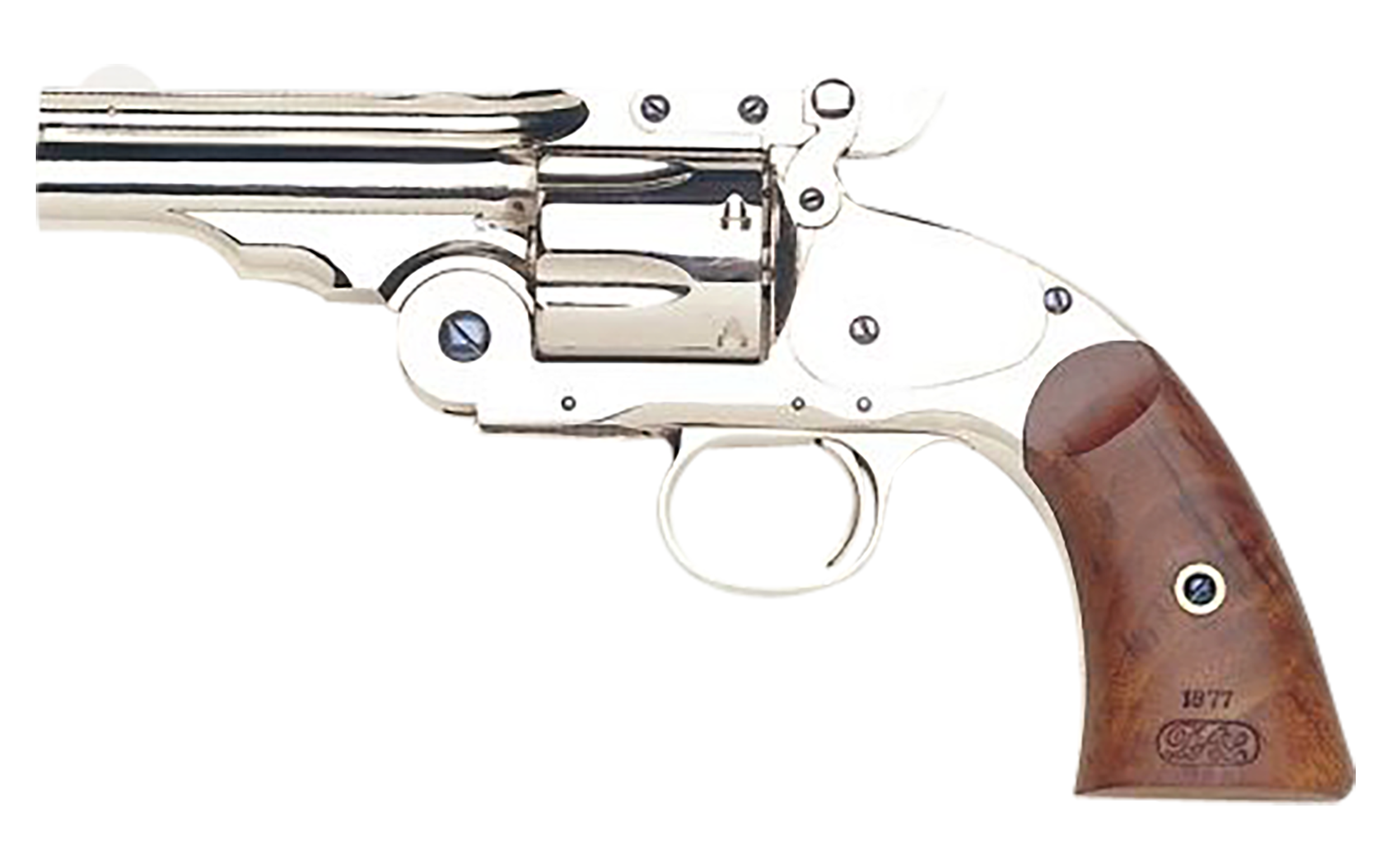 Taylors & Company 550675 Schofield Top Break 44-40 Win Caliber with 5" Barrel, 6rd Capacity Cylinder, Overall Nickel-Plated Finish Steel & Walnut Grip