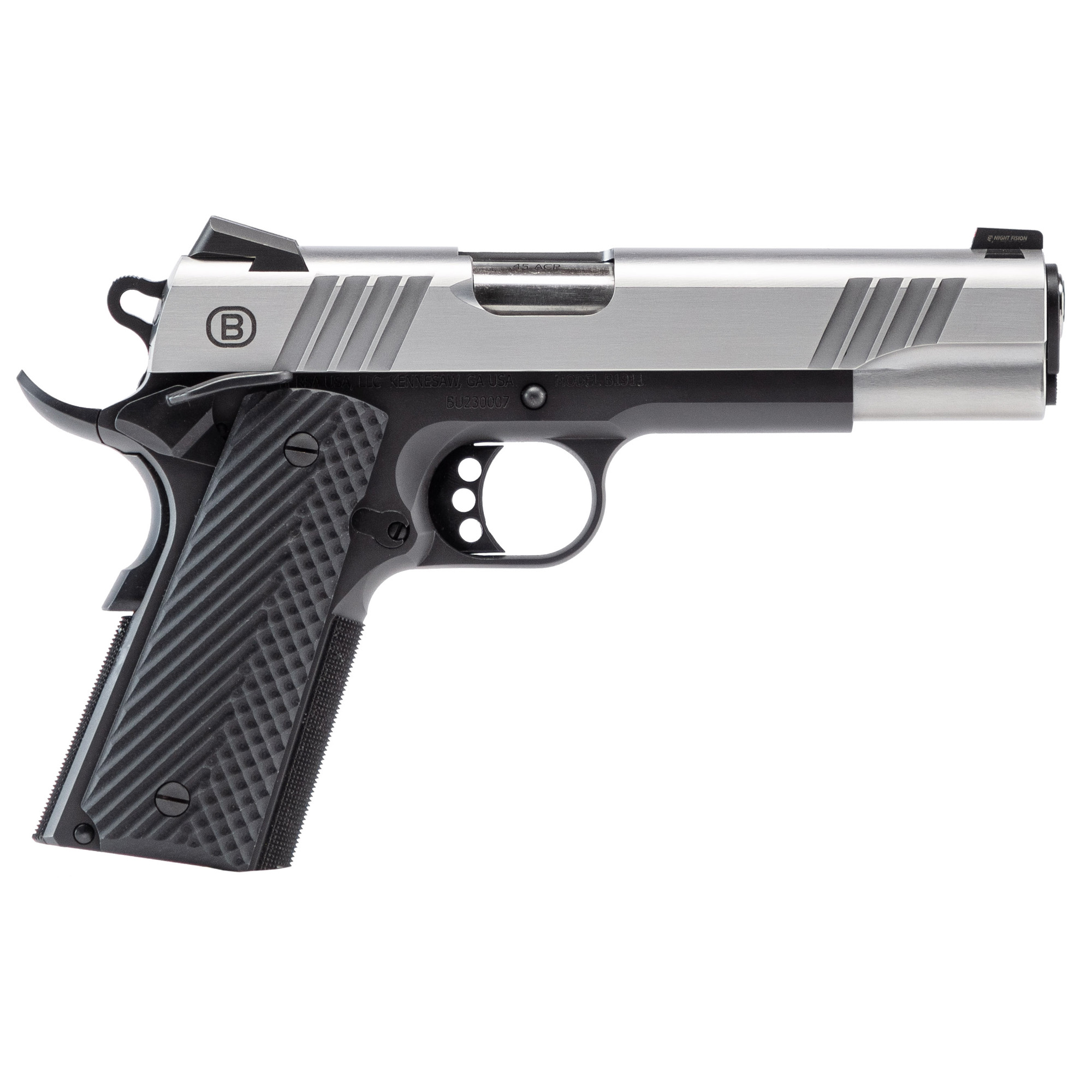 Bersa B1911 45ACP, 5in. Barrel, 8rd - Black (B19117050SBBK)