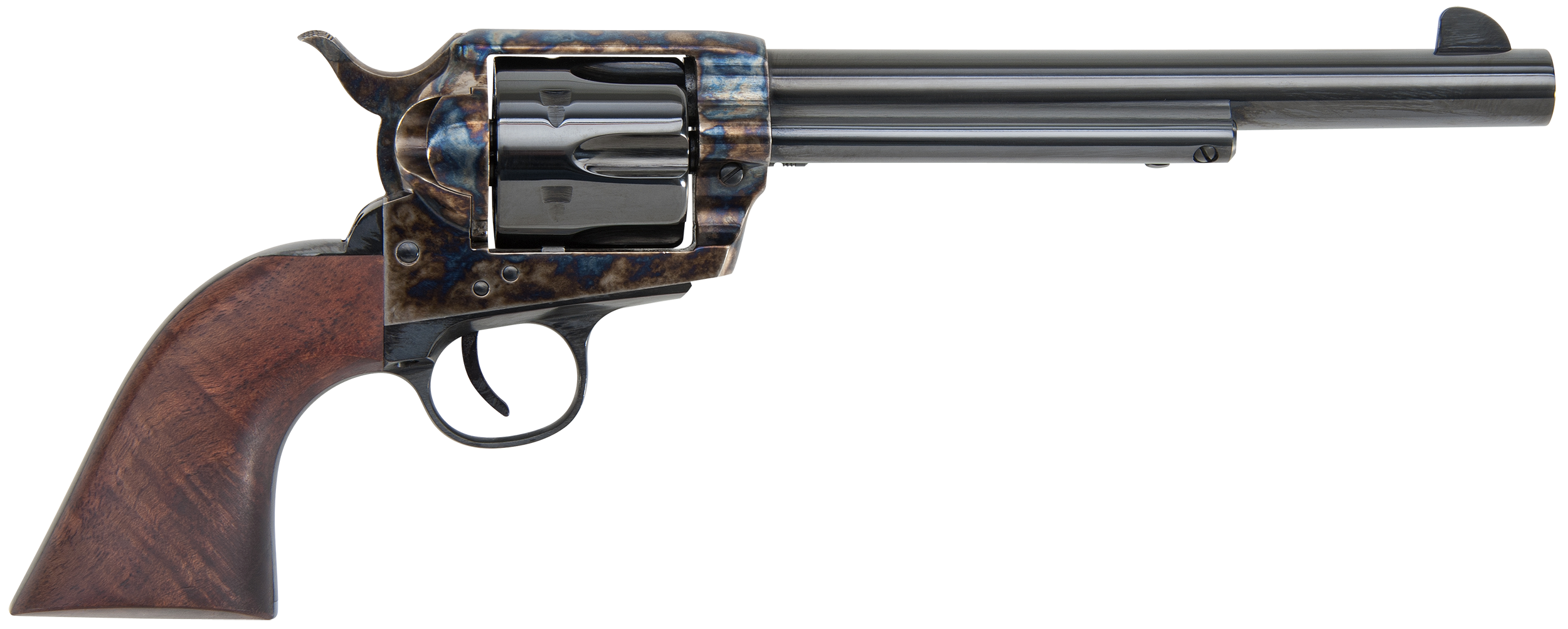 Traditions SAT73004 1873  45 Colt (LC) 6rd 7.50" Blued Cylinder/Barrel Color Case Hardened Steel Frame with Walnut Grips