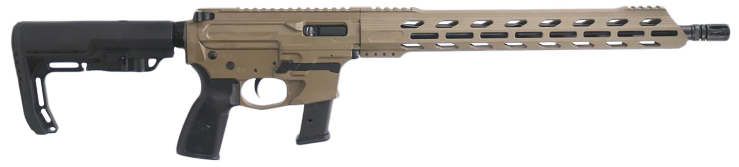 Live Free Armory LF9 CHALLENGER Billet AR-9 Rifle - FDE | 9mm | 16" Barrel | LFA Lightweight 15” M-Lok Free Float | Battle Link Minimalist Stock
