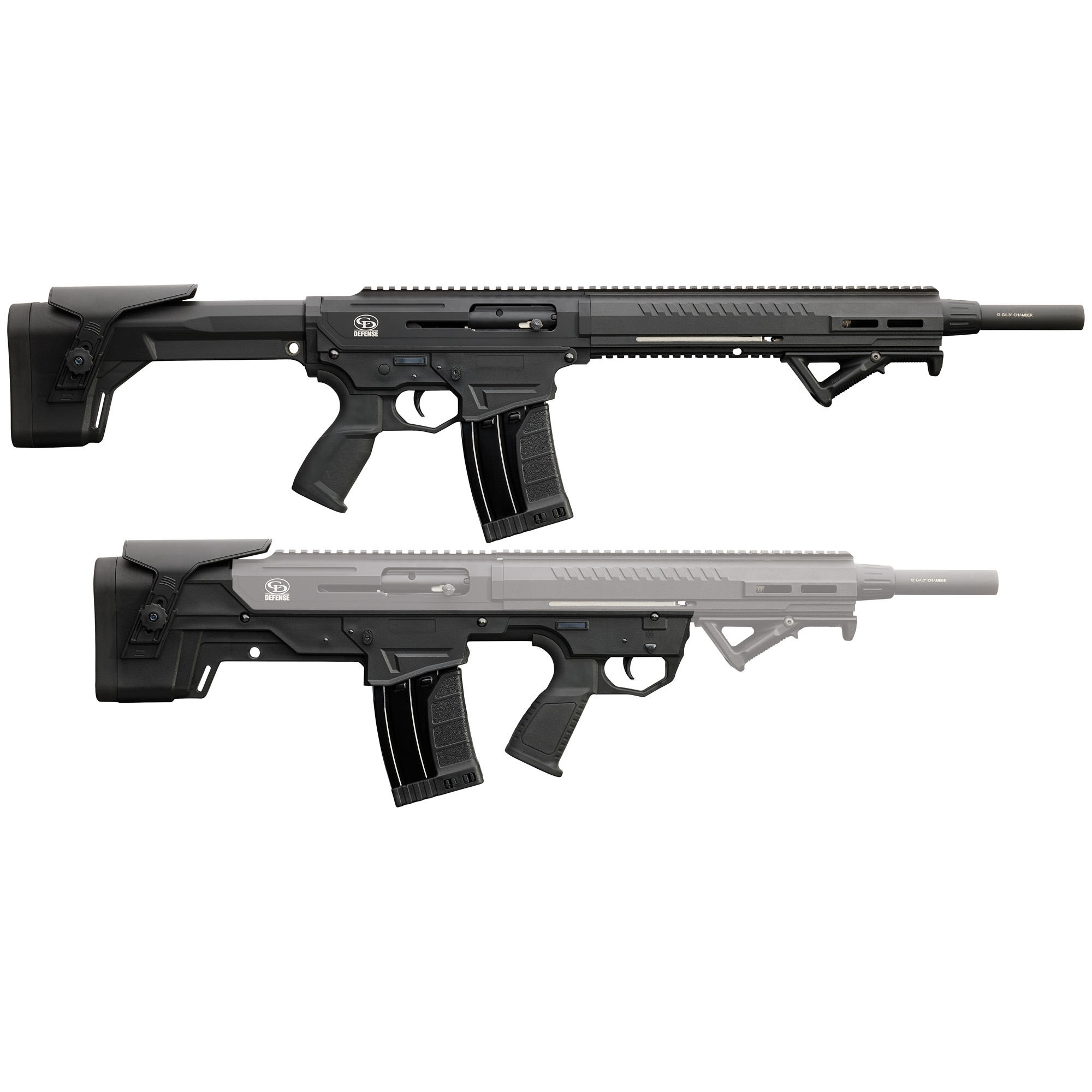 Charles Daly Hydra 902 Combo, 12GA, 18.7in. Barrel, 5rd, Incl. AR & Bullpup Style configurations - Black (930.364)