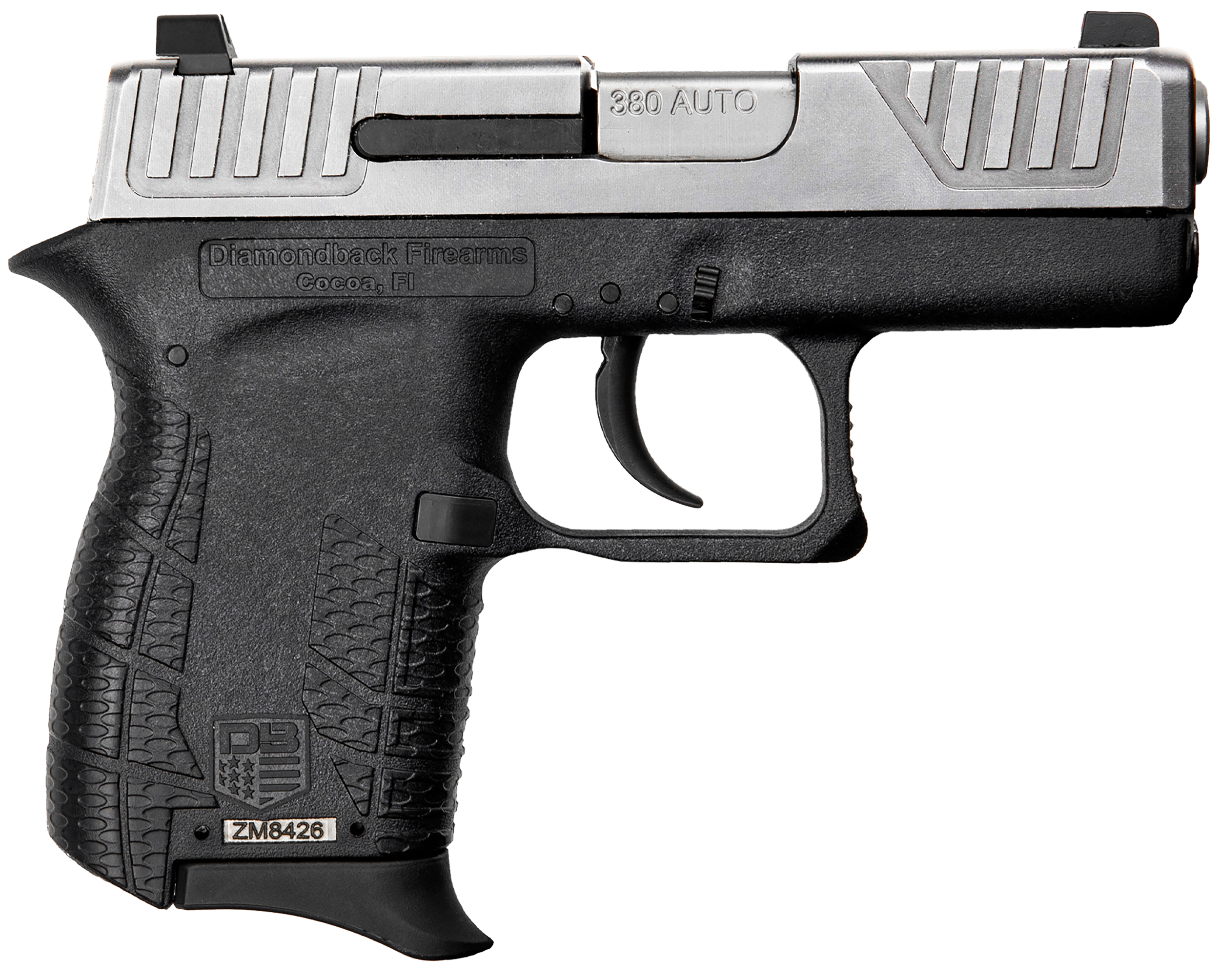 Diamondback DB380 Gen4 380 ACP 2.8in 6+1 Nickel Boron Serrated Slide Black Polymer