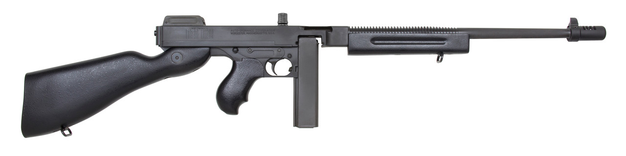 Thompson T1C 1927A-1 Commando Carbine 45 ACP Caliber with 16.50" Barrel, 20+1 Capacity (Stick), Black Parkerized Metal Finish, Black Fixed Stock Right Hand Includes Black Nylon Sling