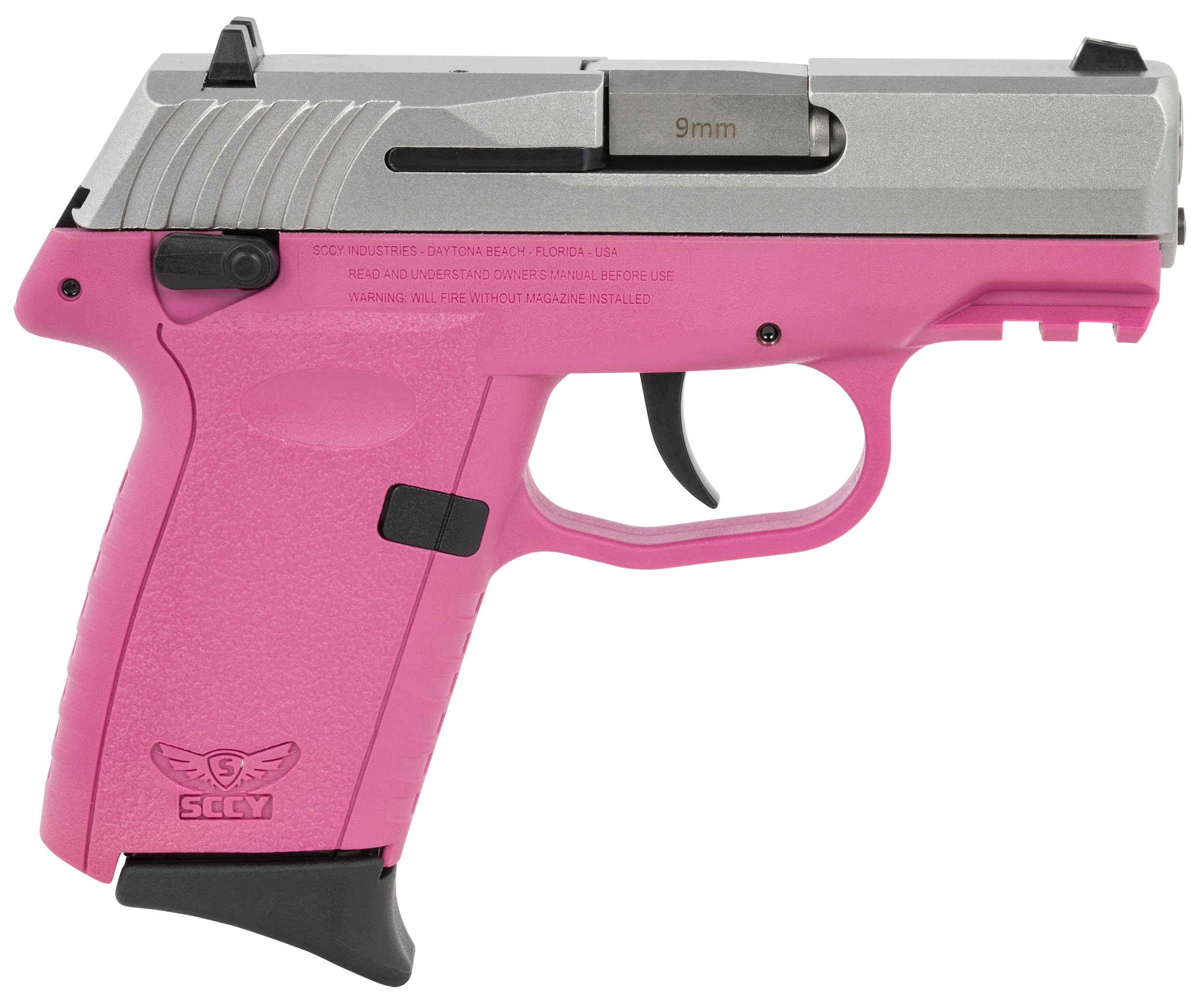 SCCY CPX-1 Gen 3 Sub-Compact Pistol - Stainless / Pink | 9mm | 3.1" Barrel | 10rd | Ambidextrous Safety