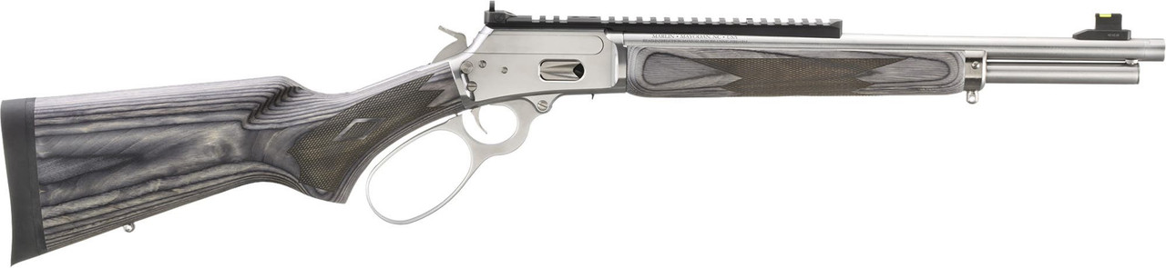 Marlin 70433 1894 SBL 357 Mag 8+1 16.10" Stainless Polished Threaded Barrel& Picatinny Rail Receiver, Fixed Gray Laminate Stock
