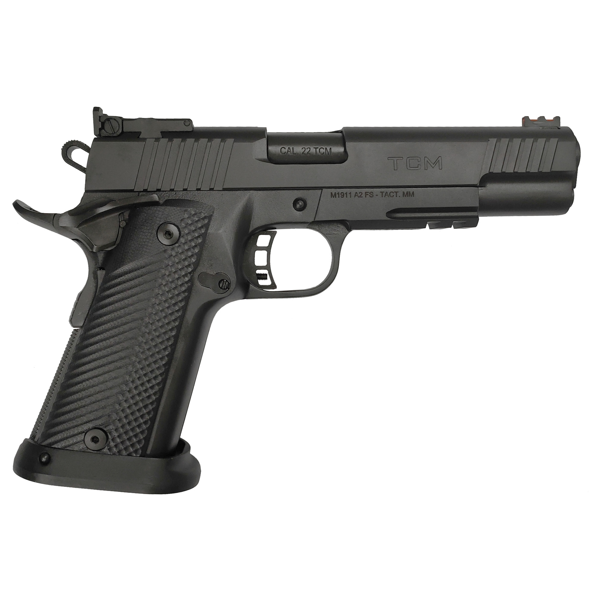 Rock Island Armory TCM TAC Ultra "Armor Series"  FS 1911 Pistol - Black | .22 TCM | 5" Barrel | 17rd | Fiber Optic Front Sight w/ Adj. Rear | G10 Tactical Grips