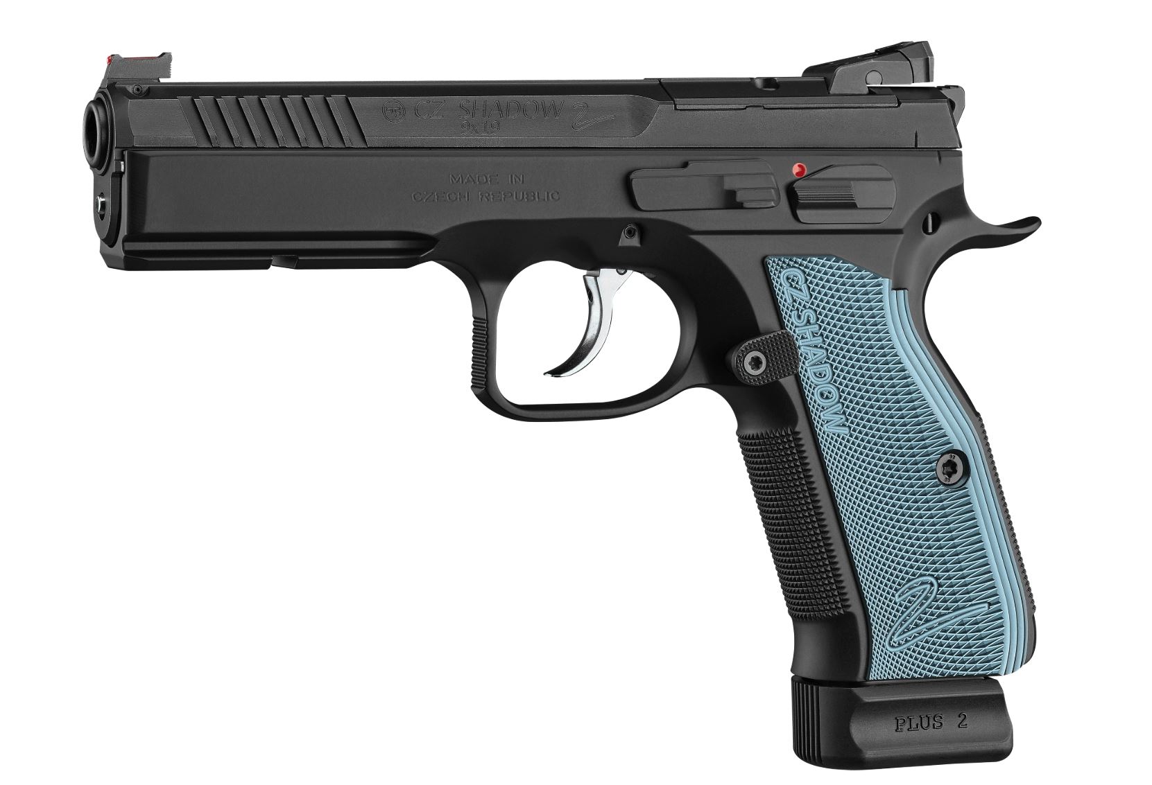 CZ Shadow 2 Optics-Ready 9mm Luger 4.89in Barrel 19rd Nitride Finish Blue Grips