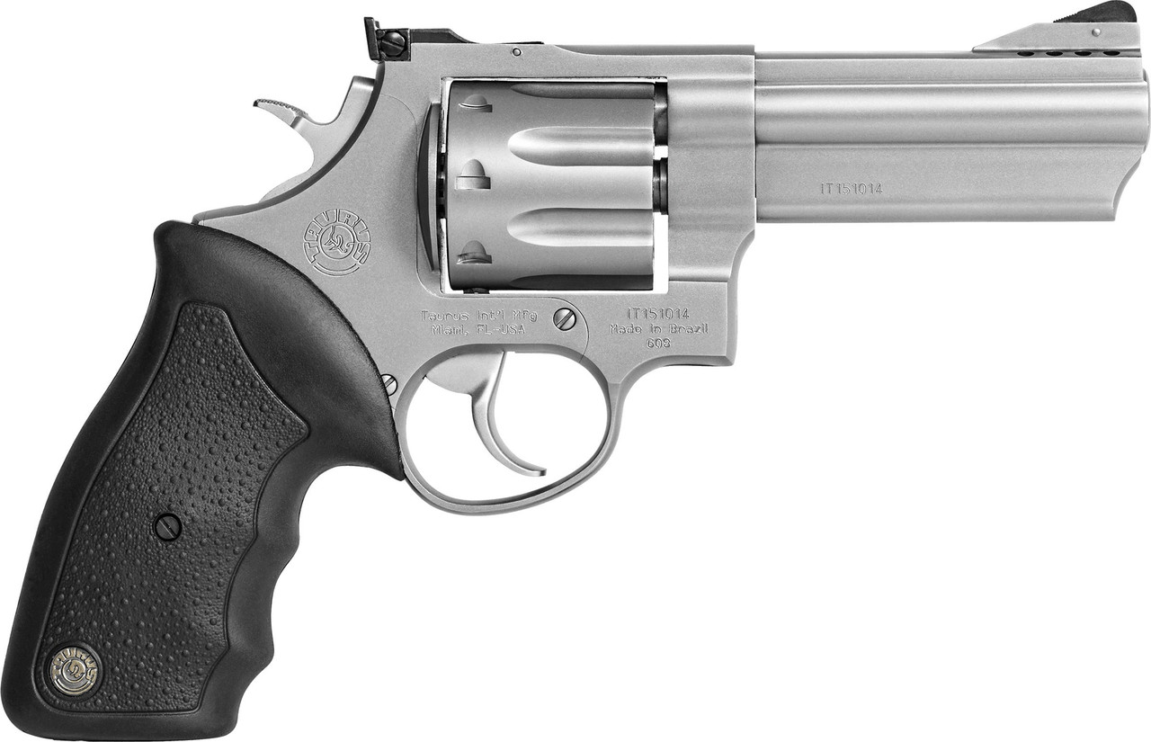 Taurus 608 Revolver - Stainless Steel | 357 Mag / 38 Spl +P | 4" Barrel | 8rd | Rubber Grip
