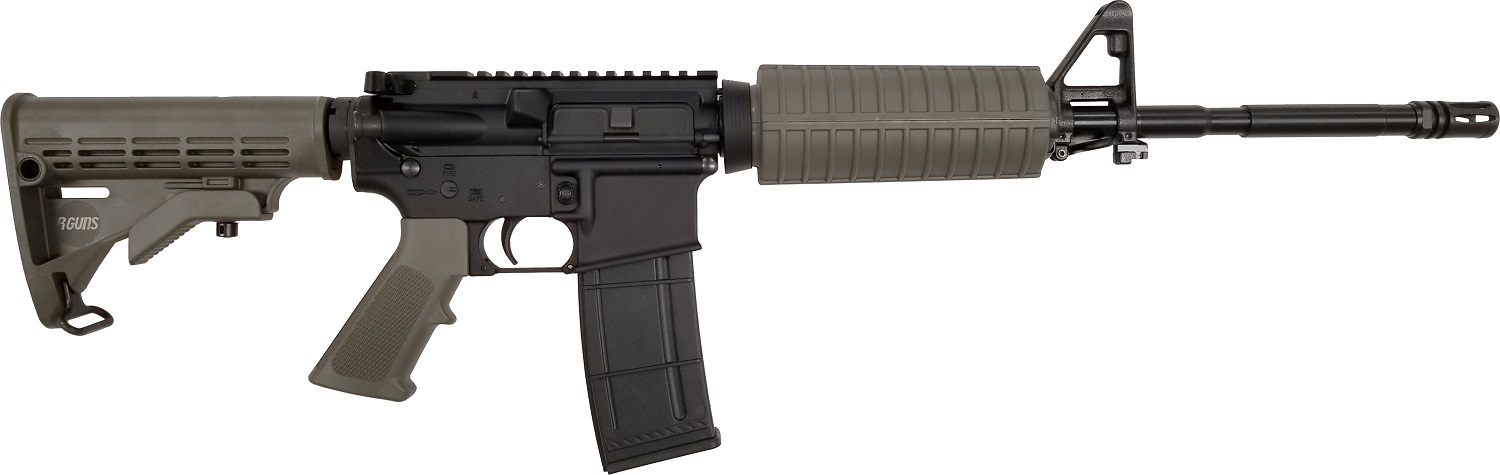 R Guns TRR15 Forged M4 AR15 Rifle - OD | 5.56NATO | 16" Govt. Profile Barrel | A2 Handguard & Grip | A2 Front Sight & Flash Hider
