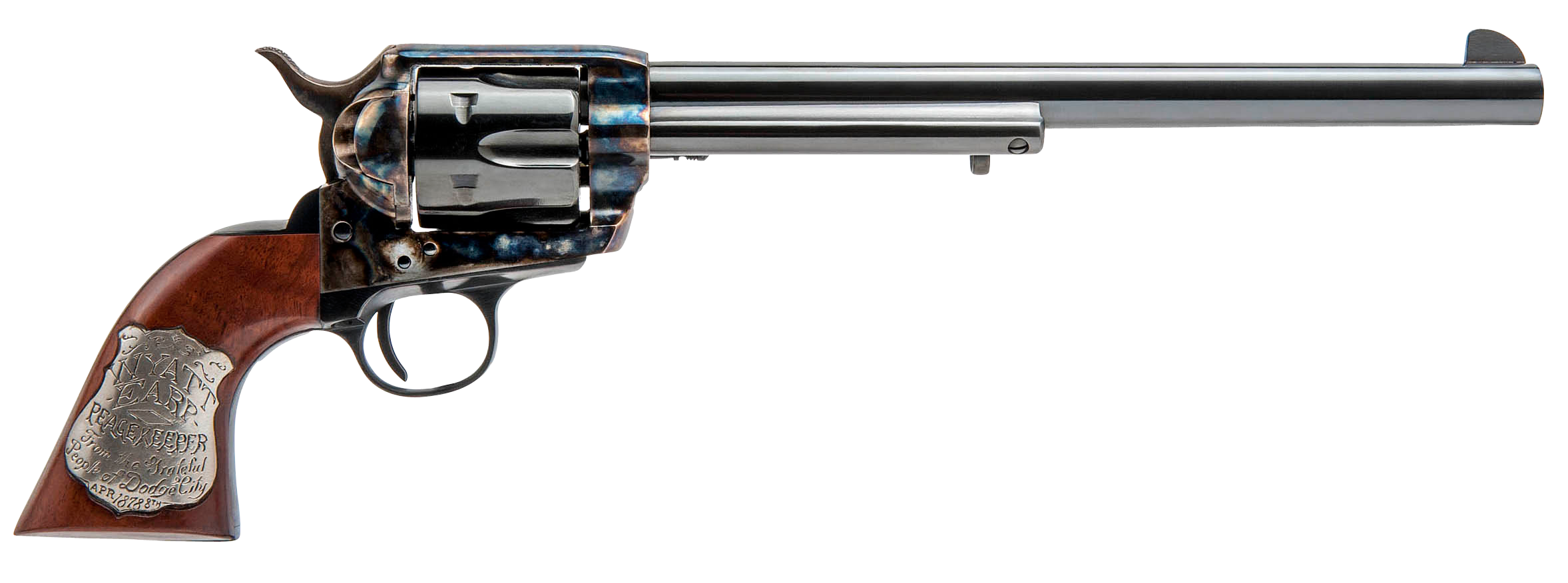 Cimarron Wyatt Earp Buntline 45 Colt 10in 6rd Blued Case Hardened Walnut