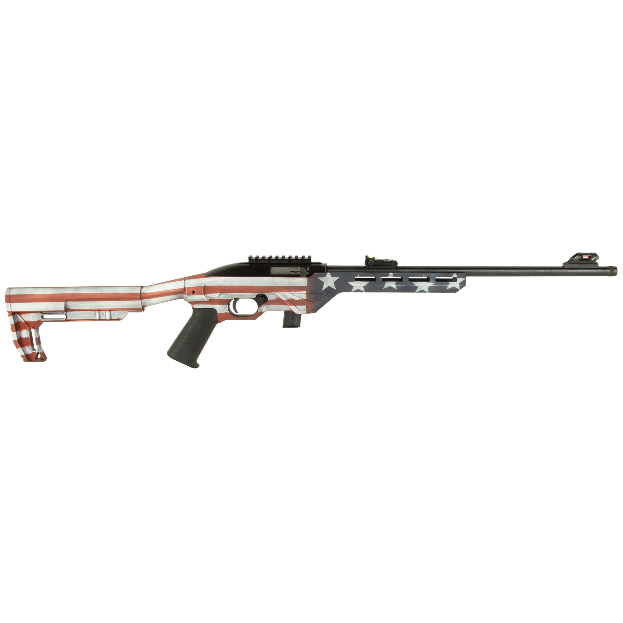 Citadel CIT22LRBUSA Trakr  22 LR 10+1 18" Blued Steel Threaded Barrel & Receiver, American Flag Synthetic Stock