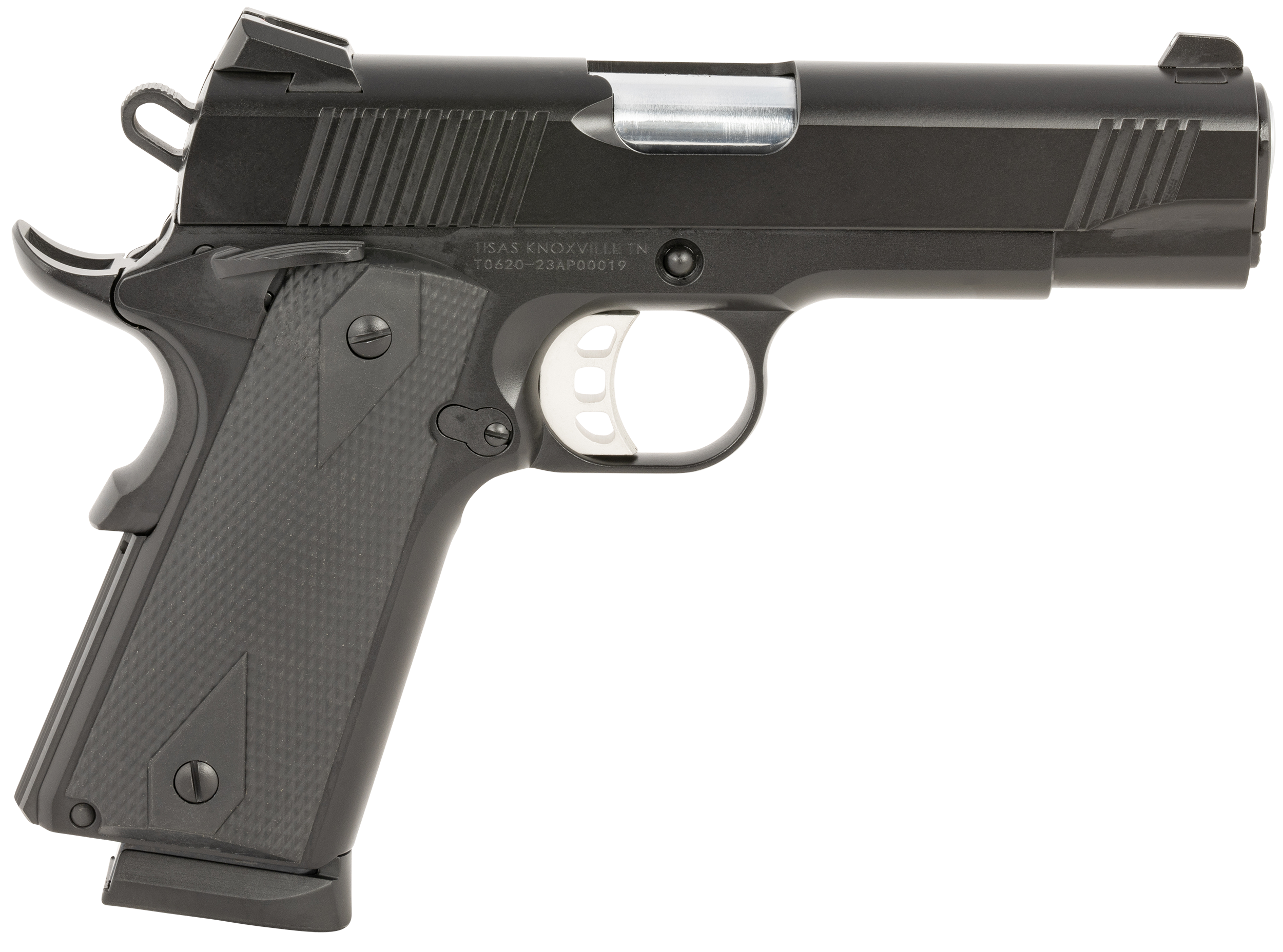 Tisas 1911 Carry Pistol - Black | .45ACP | 4.25" Barrel | 8rd | Rubber Grips