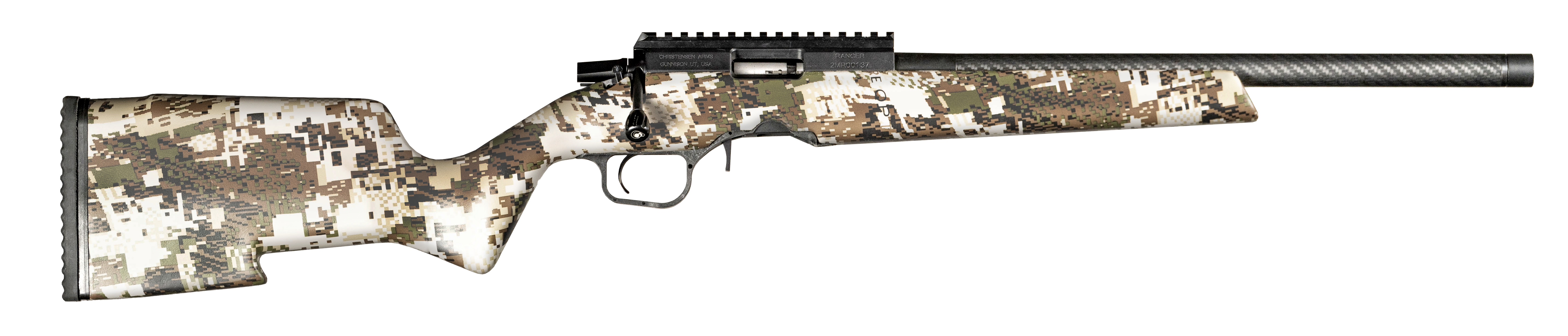 Christensen Arms 8011201700 Ranger  Full Size 22 WMR 9+1, 18" Black Carbon Fiber Barrel, Black Anodized Aluminum Receiver, Sitka Subalpine Camo Fixed w/Aluminum Pillars Stock