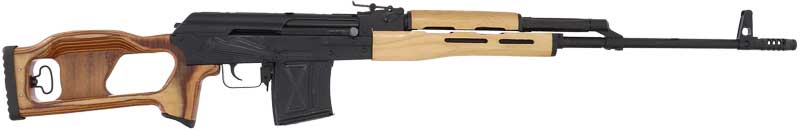 Century Arms PSL 54 AK-47 Rifle - Black | 7.62x54R | 24.5" Chrome Lined Barrel |  Wood Furniture w/ Skeletonized Wood Stock | RAK-1 Enhanced Trigger