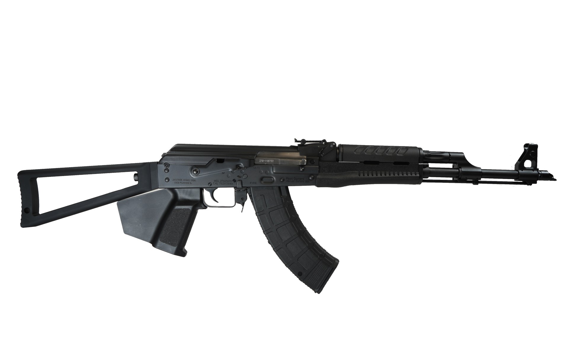 Zastava ZPAPM70 7.62x39mm 16.3" Semi Auto Rifle Featureless Grip CA Compliant