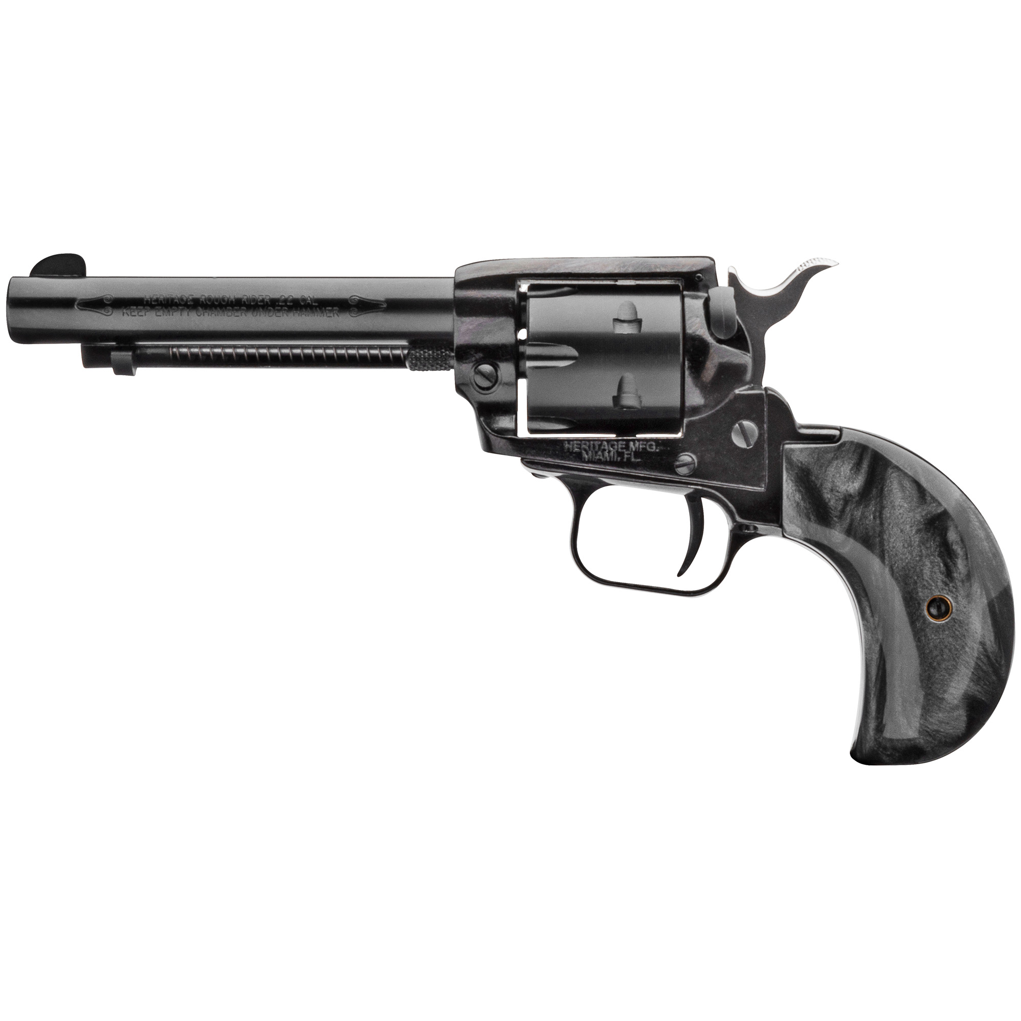 Heritage Rough Rider .22 Lr .22 Wmr 4.75" 6 Rounds Black Pearl Grips