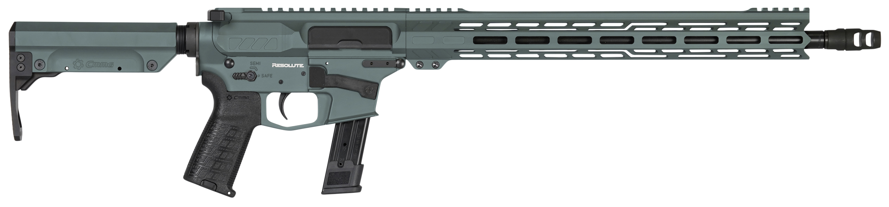 CMMG Resolute MK17 9mm Luger 16.1" 21 Rounds Charcoal Green Cerakote Adjustable RipStock