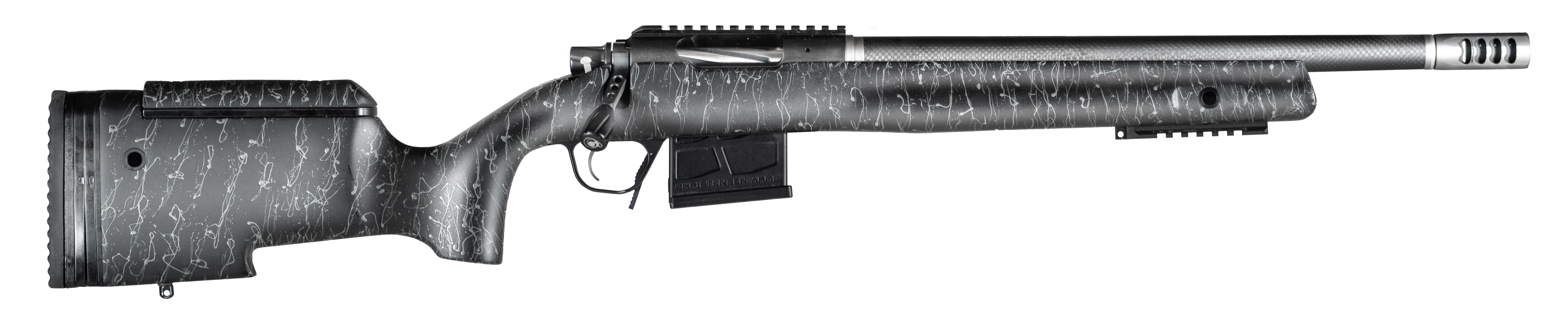 Christensen Arms CA10271H88281 BA Tactical Long Range 6.5 Creedmoor 4+1 16" Carbon Fiber Barrel, Black Nitride Finish, Black with Gray Webbing Stock