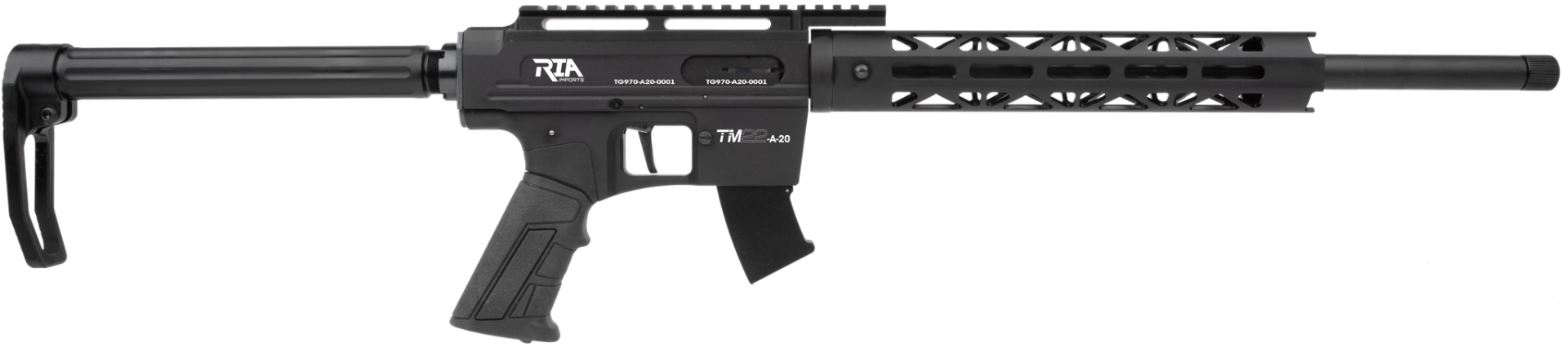 Armscor TM22 22 Long Rifle, 20in. Barrel, 10rd, MLOK Handguard & Fixed Stock - Black (NPN: TM22-A-20)