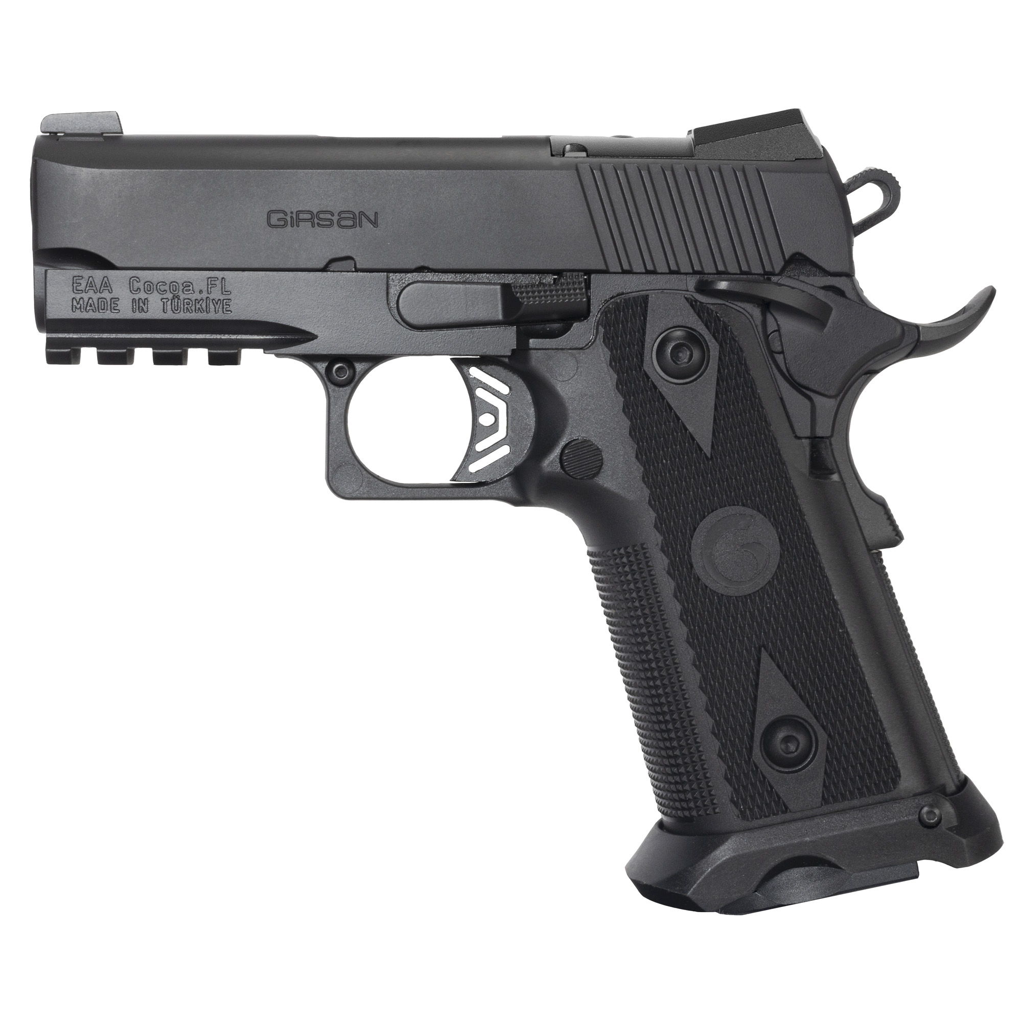 Girsan, Witness 2311 BRAT, Semi-automatic, Single Action, Metal Frame Pistol, 45 ACP, 3.4" Barrel, Matte Finish, Black, Polymer Grips, Fixed Sights, Skeletonized Trigger, 11 Rounds, 1 Magazine