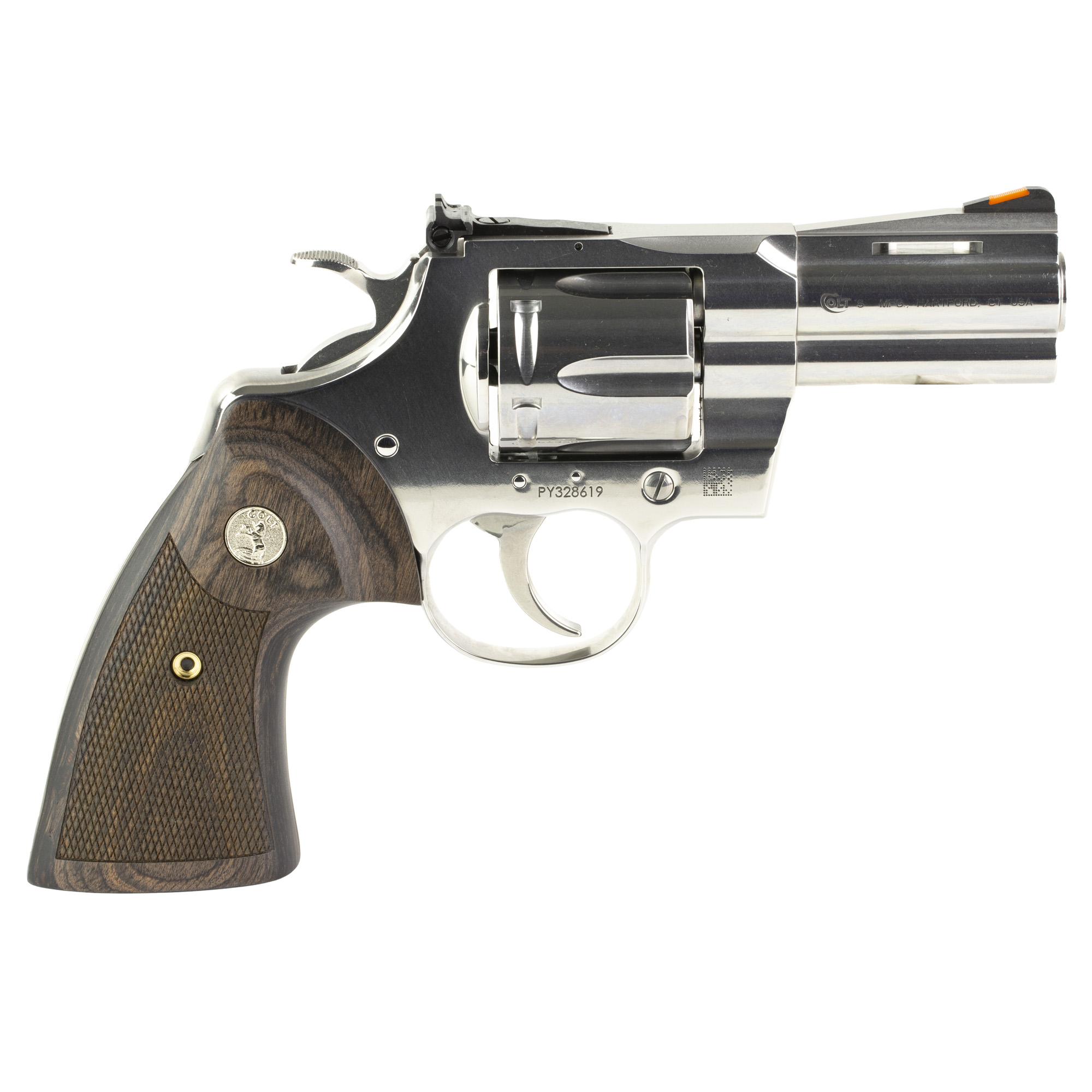 Colt Python .357 Magnum 3 inch 6 rounds Stainless Steel Walnut Grips