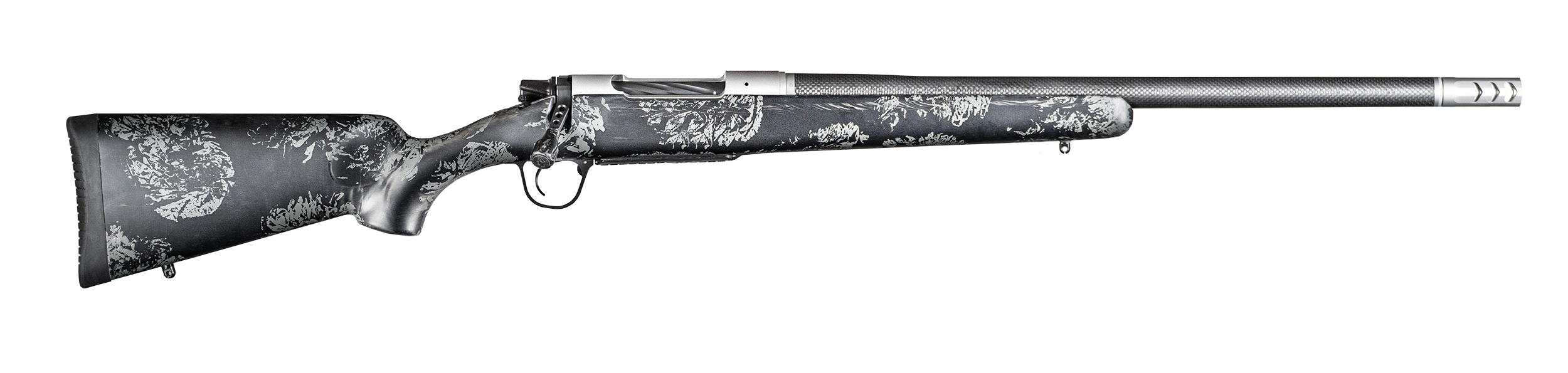 Christensen Arms 8010631300 Ridgeline FFT 6.8 Western 3+1 20" Carbon Fiber/Threaded Barrel, Stainless Steel, Black with Gray Accents Stock