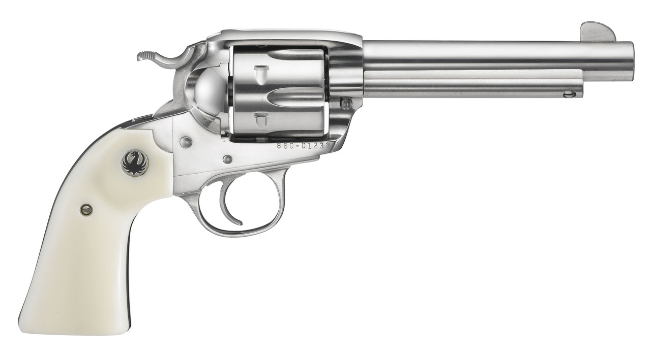 Ruger Vaquero 45 Colt 5.5 inch 6 rounds Stainless Silver Simulated Ivory Grips
