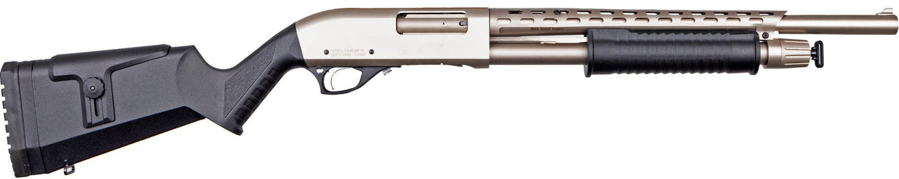 Rock Island All Generations Pump Shotgun 12 ga. 3 in. Nickel 18.5 in 5 rd.