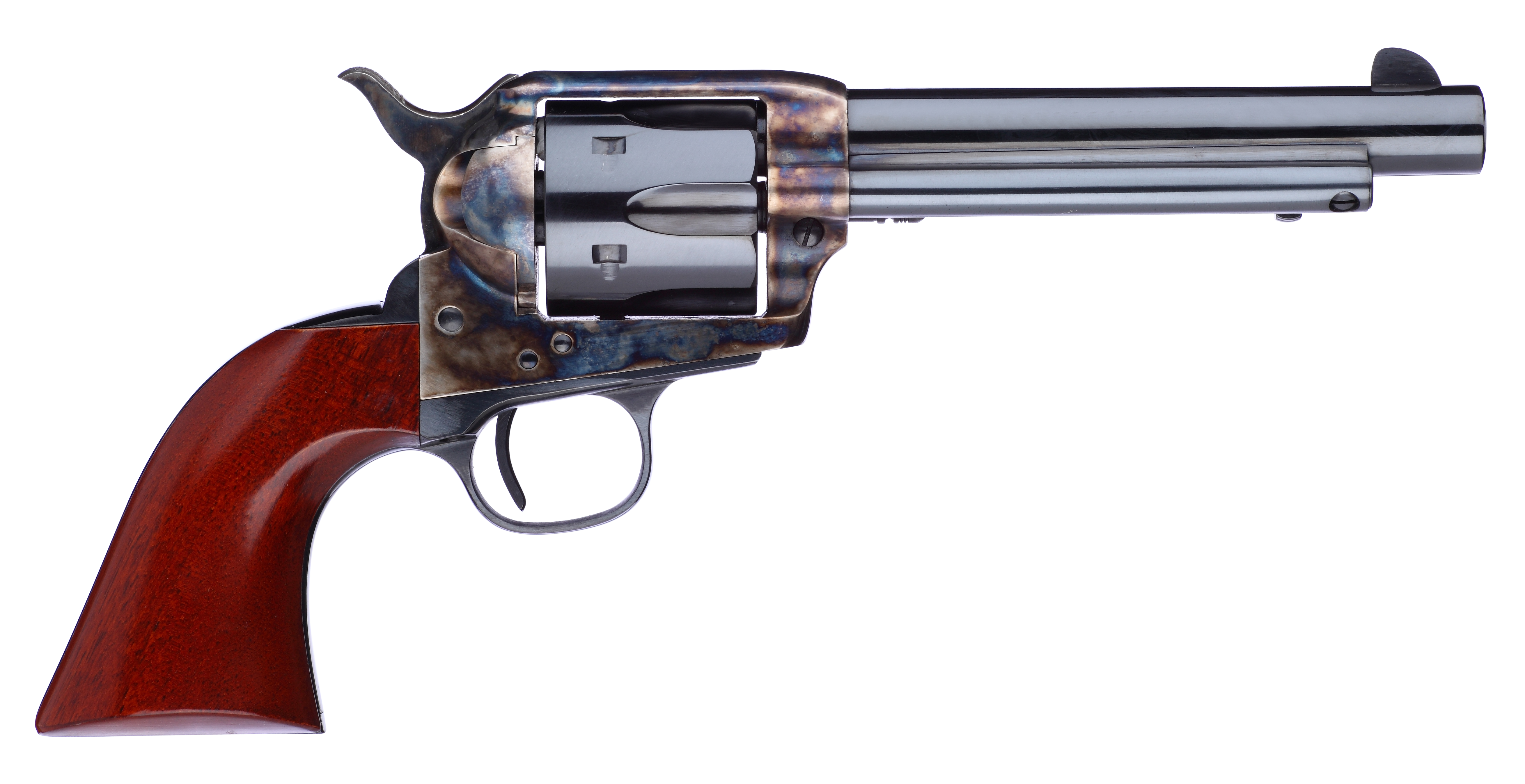 Taylors & Company 701EDE 1873 Cattleman New Model 357 Mag 6rd 5.50" Blued Cylinder & Barrel Color Case Hardened Steel Frame Walnut Navy Size Grip (Taylor Tuned)
