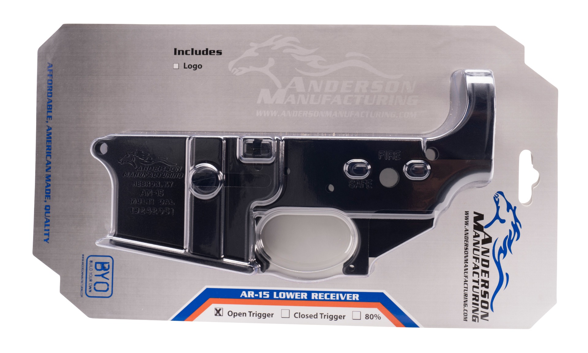 Anderson AM-15 Forged Stripped AR15 Lower Receiver - Black | Retail Packaging