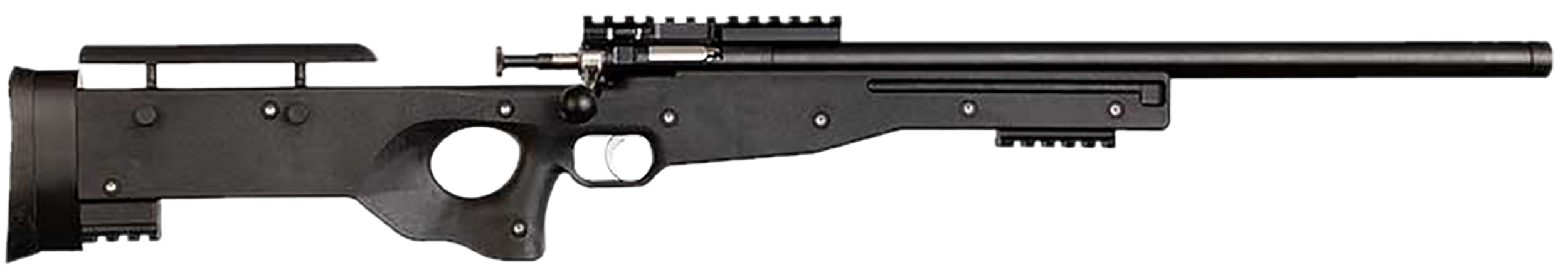 Crickett KSA2150-BLK Precision  Full Size 22 LR Single Shot 16.10" Blued Threaded Bull Barrel, Blued Crickettinny Rail Steel Receiver, Black Synthetic Adj LOP Stock