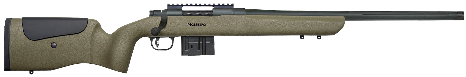 Mossberg MVP LR 308 Win 20" 10+1 Blued OD Green Fixed Benchrest Stock