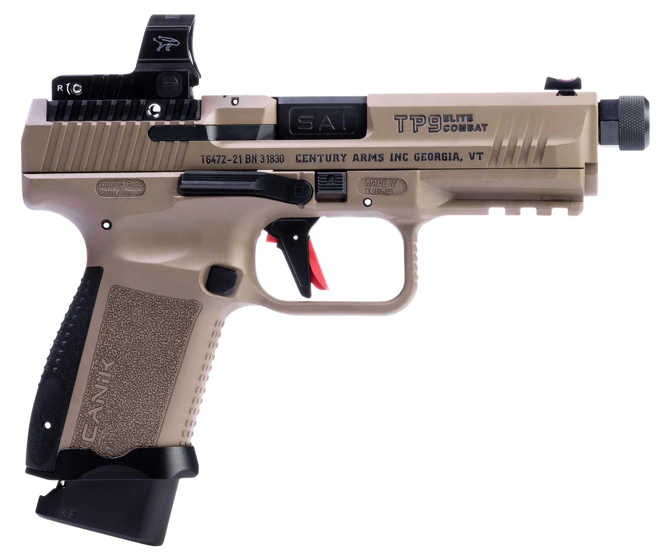 Canik TP9 Elite Combat 9mm Luger 4.73in 18rd Flat Dark Earth Cerakote