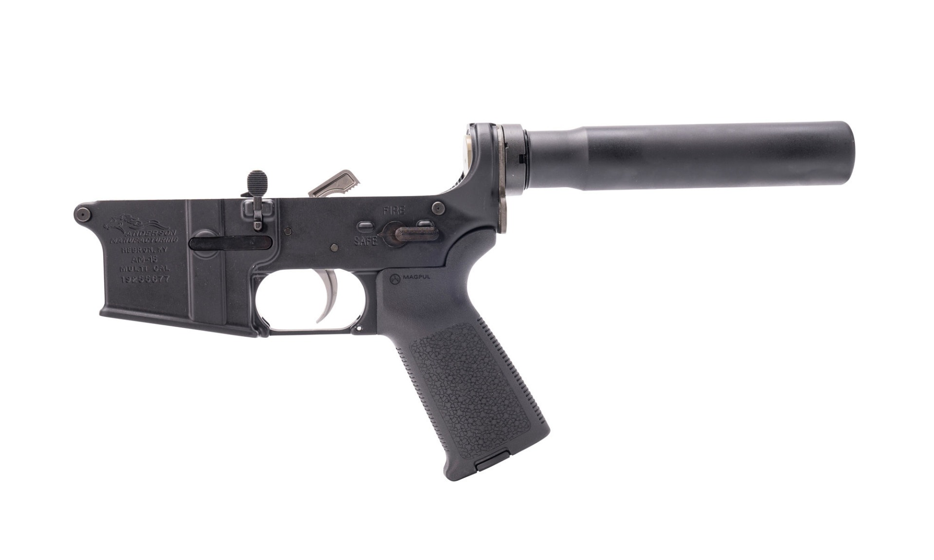 Anderson AM-15 Forged Complete AR Lower - Black | Pistol Buffer Tube