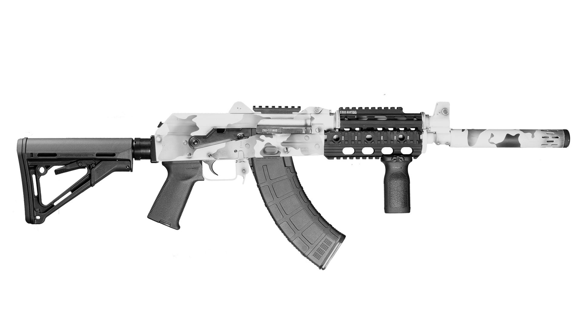 Zastava ZPAP92 7.62x39mm 16.5 inch 30 Round Artic White Camo Rifle