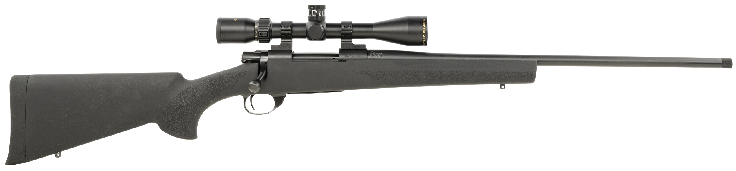 Howa HGP2308B M1500 Gamepro Gen2 308 Win 4+1 22" Threaded Barrel, Blued Metal Finish & Black Fixed Hogue Pillar-Bedded Overmolded Stock, Includes GamePro 4-12x40mm Scope