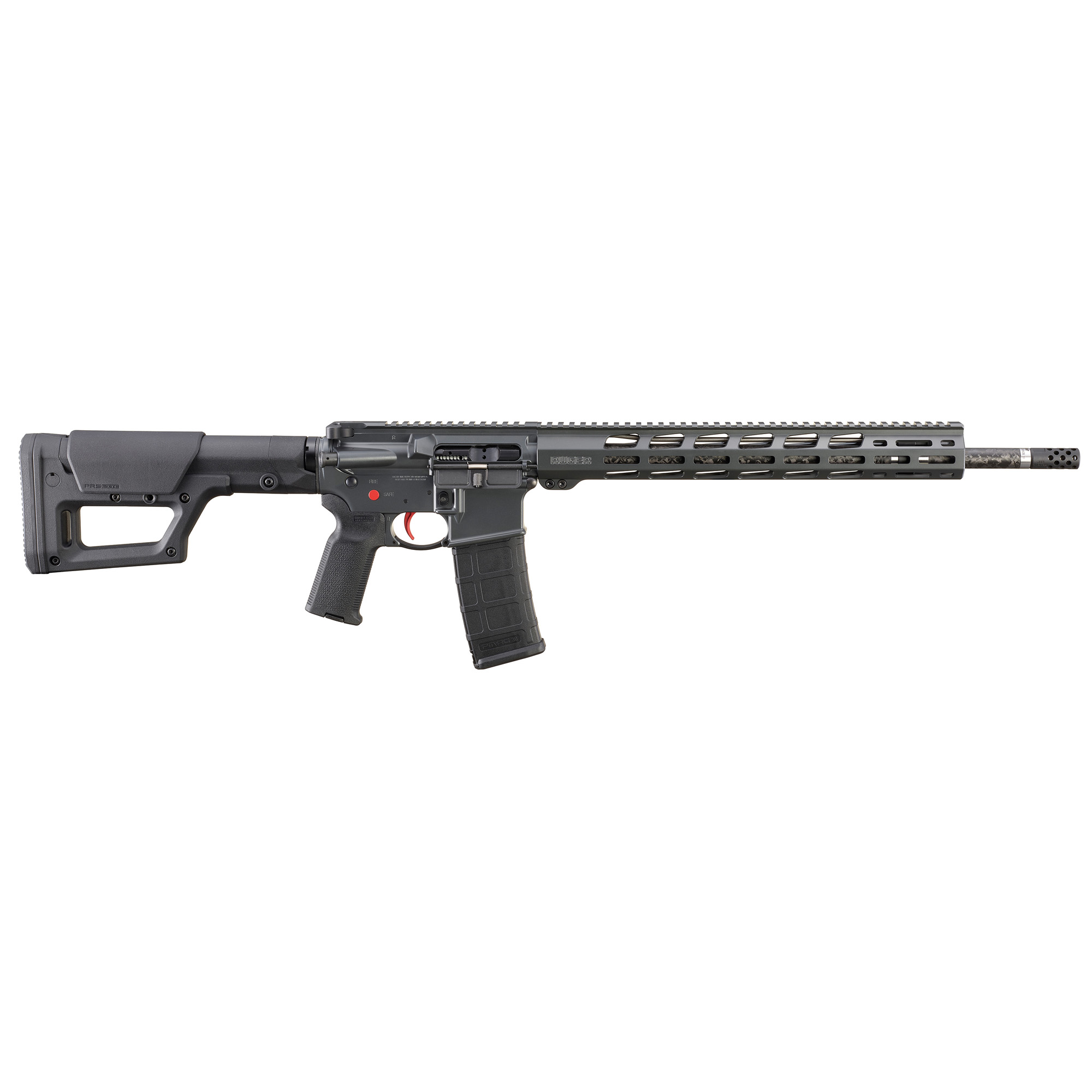 Ruger 8548 AR-556 MPR  223 Wylde 30+1 18" Proof Research Carbon Fiber Barrel, Gray w/Red Accent Cerakote Finish, 15" Free-Float Handguard, Magpul PRS Stock, Magpul K2 Grip