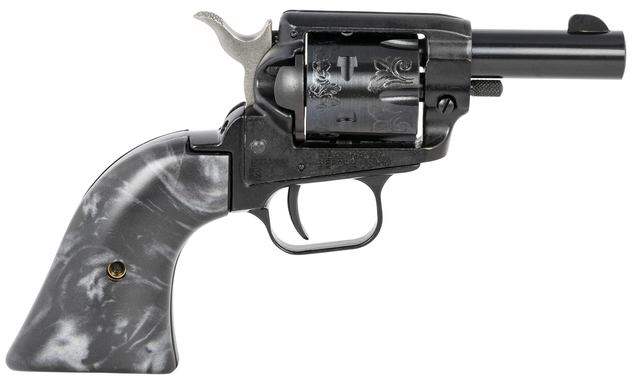 Heritage Barkeep 22 LR 2 in 6 Shot Black Pearl Grip Engraved Cylinder