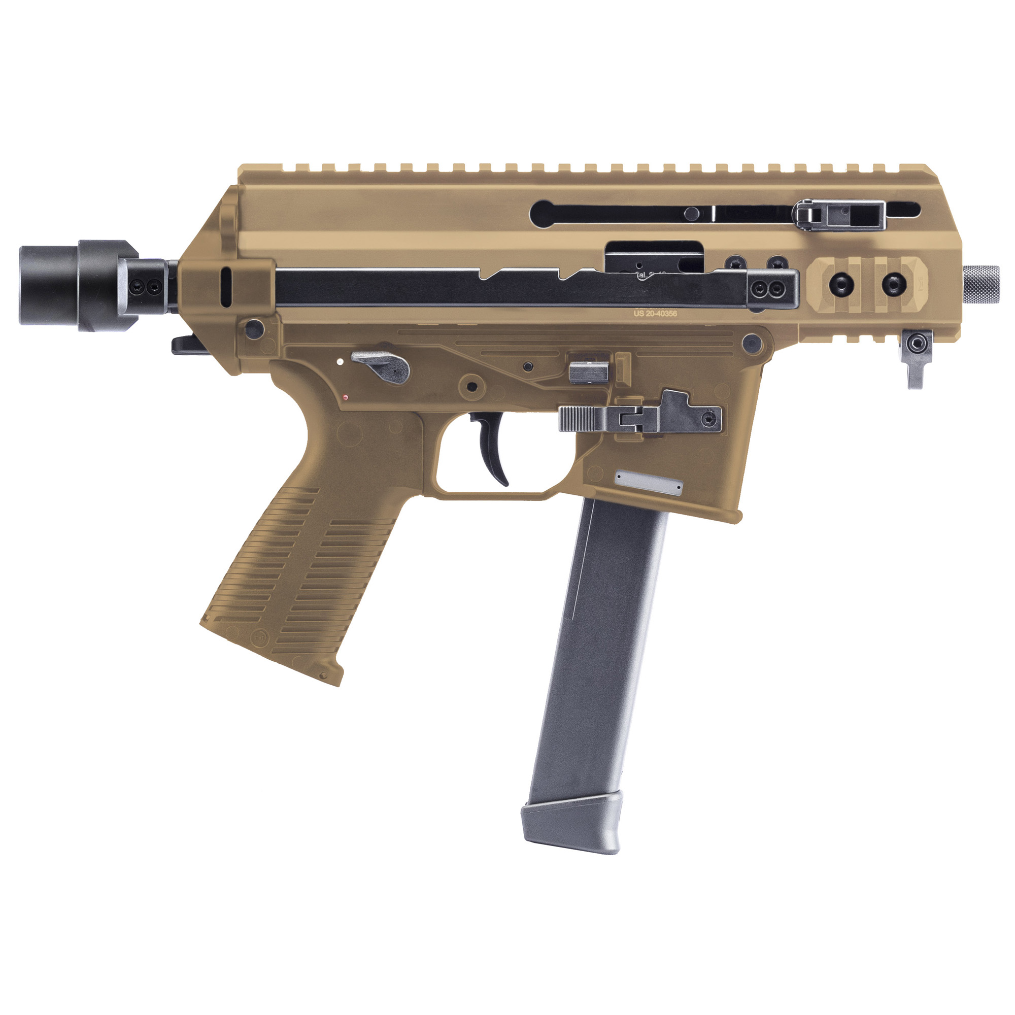 B&T APC9k Pro 9mm Luger 4.3" 33 Rounds Coyote Tan