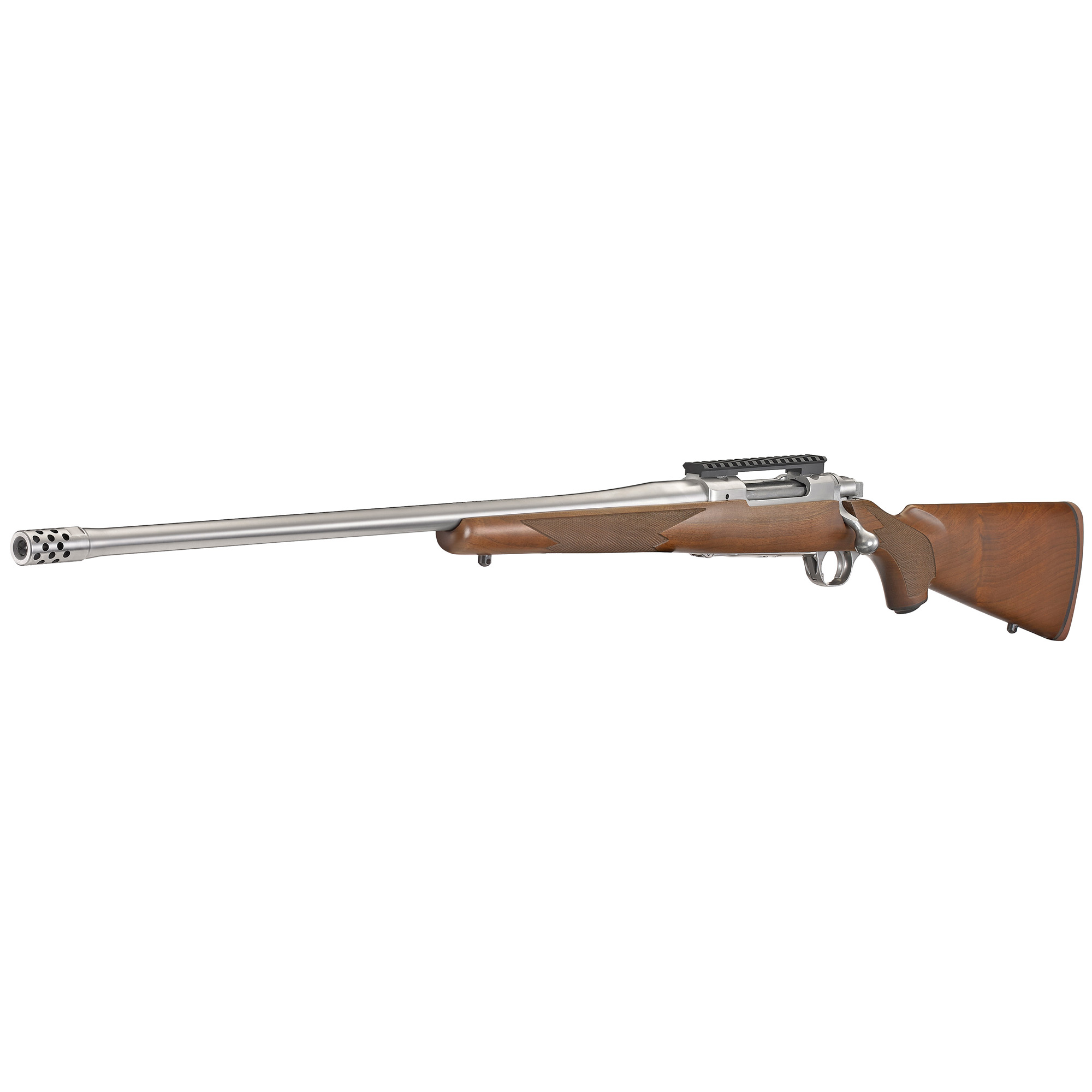 Ruger Hawkeye 300 Winchester Magnum 24 inch 3+1 Satin Stainless Walnut Left Hand