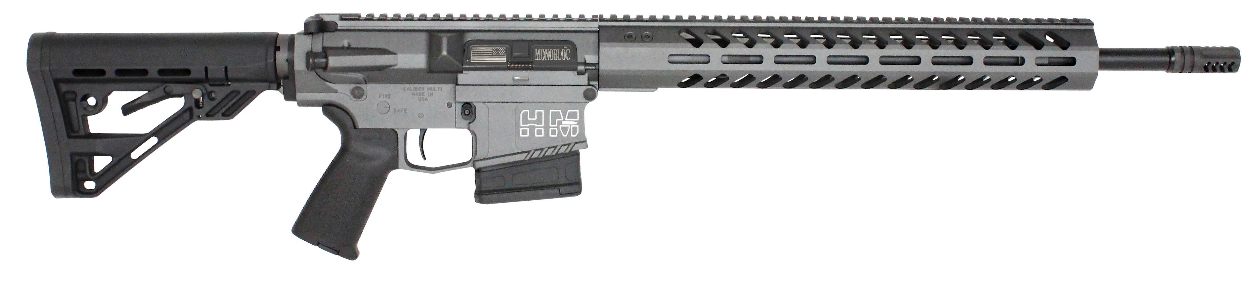 HM Defense HM10MB308 Avenger  308 Win 10+1 18" Black Cerakote Match Grade Barrel, Tungsten Gray Cerakote 14" Picatinny Rail Aluminum Receiver, Black Synthetic Mil-Spec HM Stock, Black Polymer Grip