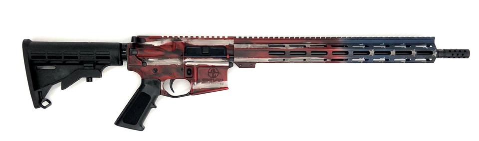 Great Lake Firearms GLFA AR15 Rifle .223 Wylde 16" Heavy Barrel 30 Rounds Battleworn Flag