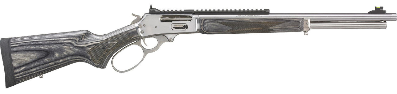 Marlin 70478 1895 Big Loop Full Size 45-70 Gov 6+1 19" Polished Stainless Steel Threaded Barrel, Polished Stainless Stainless Steel Receiver, Fixed Gray Laminate Stock
